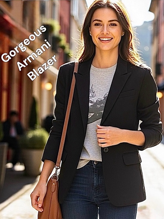 Armani Exchange Jackets & Blazers - Gorgeous Armani Exchange Black Blazer, Tailored, One Button, Satin Back Collar